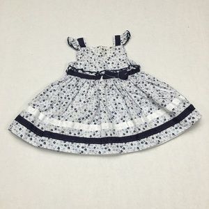 Savannah 100% Cotton Floral Short Sleeve Dress, 6M